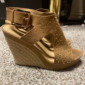 Michael | Michael Kors Tan Josephine Suede Wedges